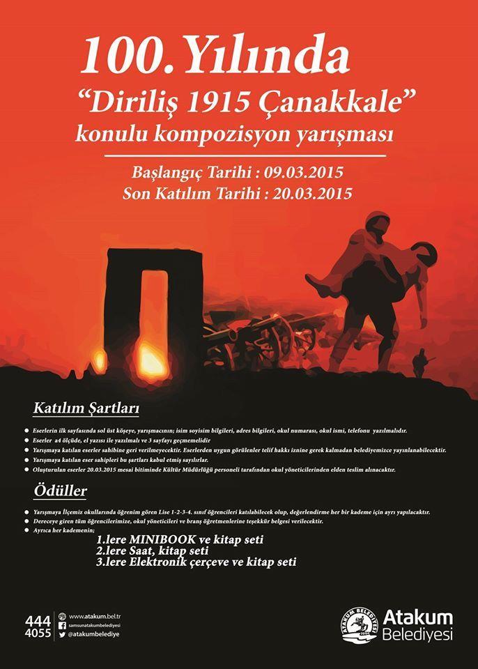 Atakum Belediyesi, "Diriliş 1915 Çanakkale" Konulu Kompozisyon Yarışması