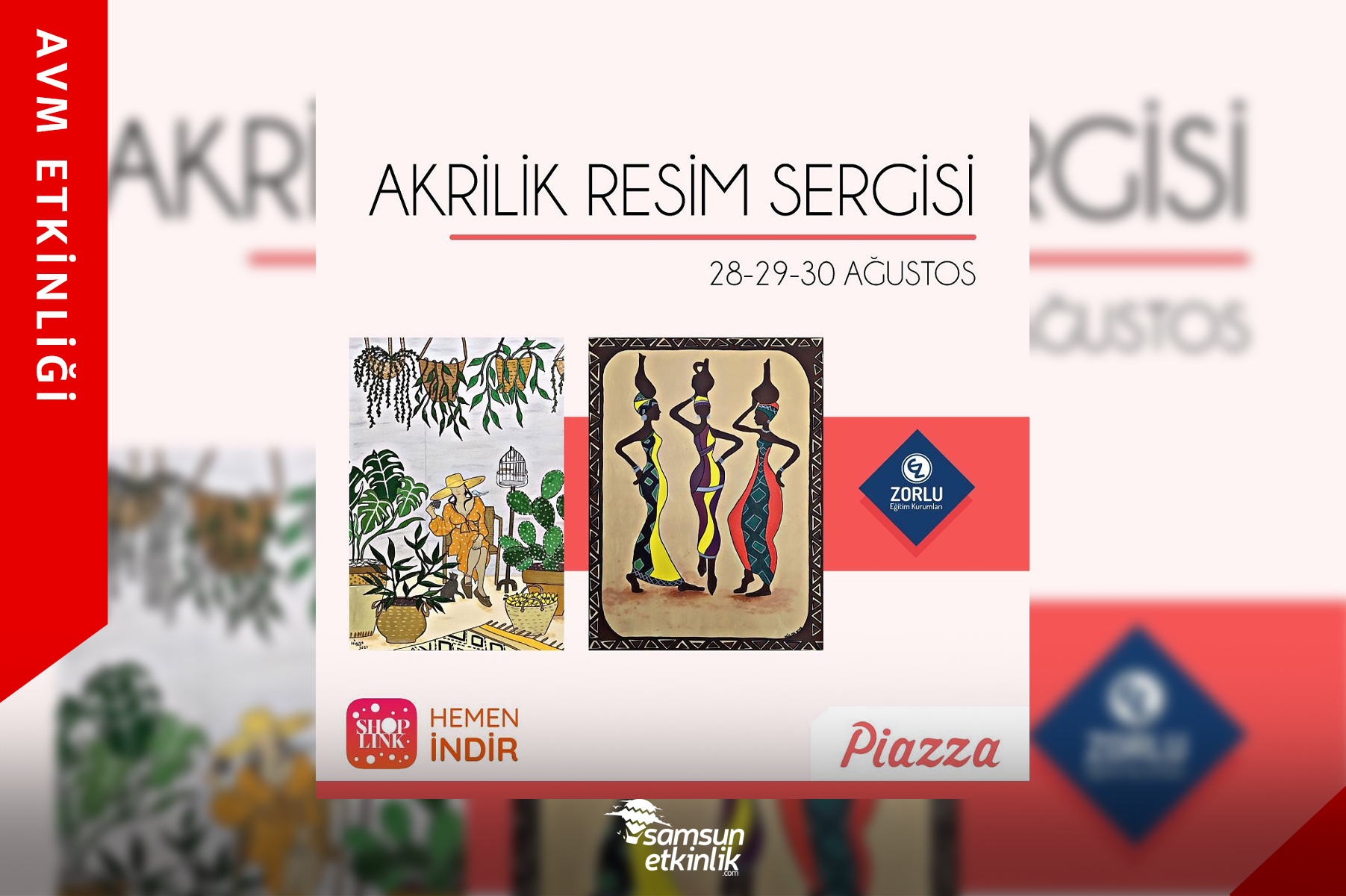 Akrilik Resim Sergisi Samsun Piazza AVM'de