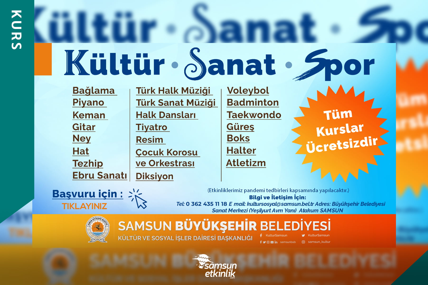 Samsun Büyükşehir Belediyesi Kültür, Sanat ve Spor Kursları