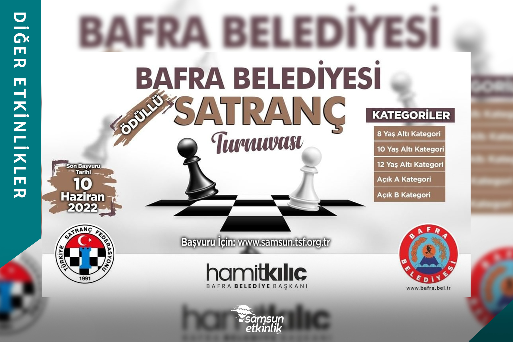 3. Geleneksel Bafra Belediyesi Ödüllü Satranç Turnuvası