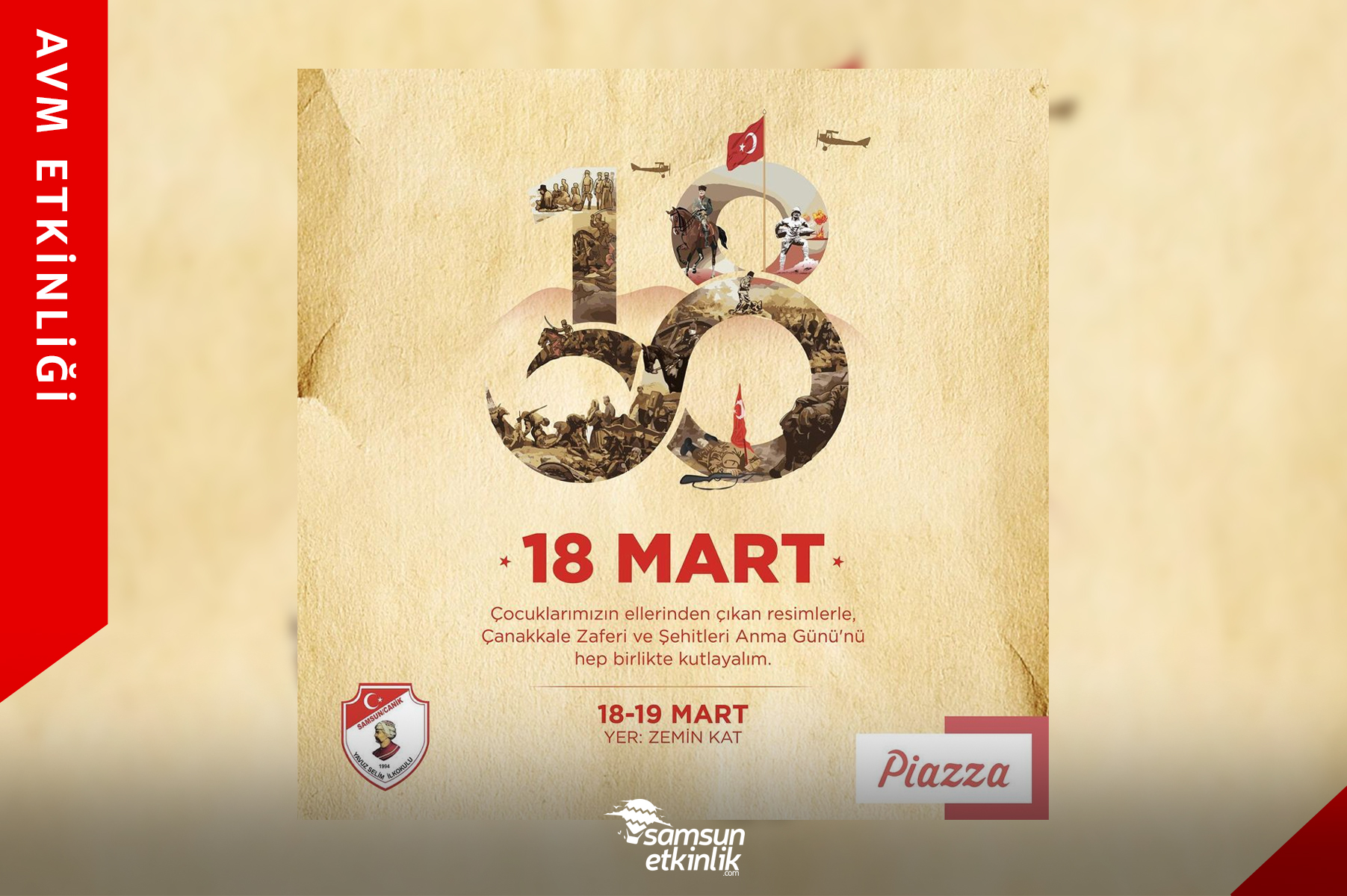 18 Mart Çanakkale Zaferi ve Şehitleri Anma Günü Resim Sergisi Piazza’da!