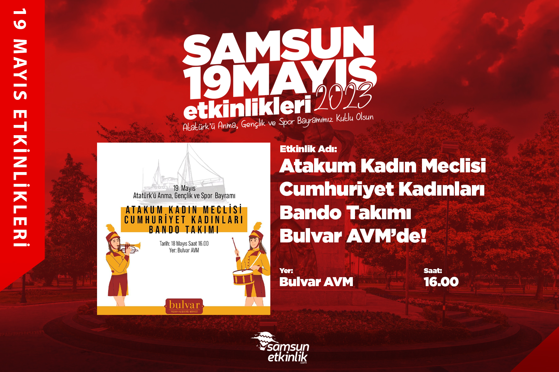 Atakum Kadın Meclisi Cumhuriyet Kadınları Bando Takımı Bulvar AVM’de!