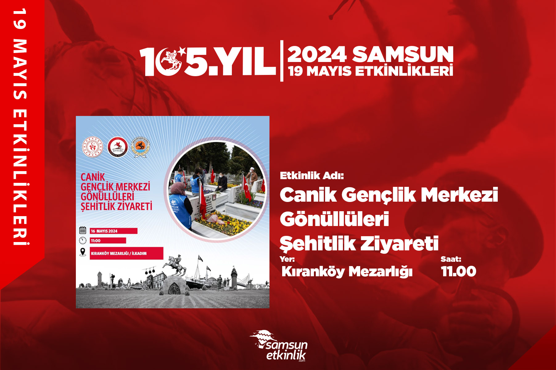 Canik Gençlik Merkezi Gönüllüleri Şehitlik Ziyareti